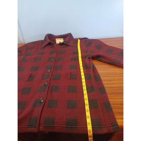 Authenic One Step Up Performance Fleece Button Up Plaid Size Large Red & Black - Picture 5 of 8